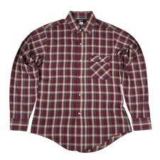 VTG 80s 90s Levis Lightweight Plaid Button Up Shirt Size M