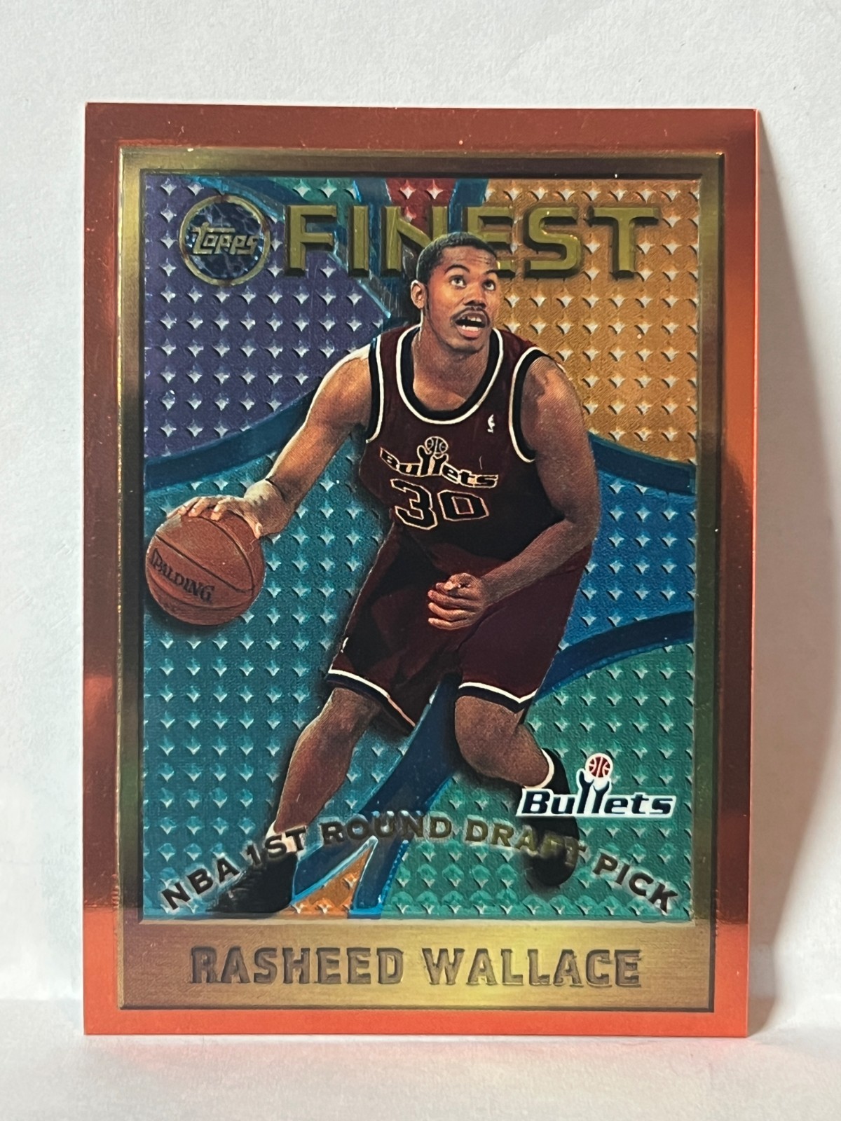 1995-96 Finest #114 Rasheed Wallace Washington Bullets