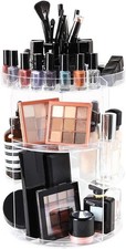 SUNFICON Rotating Makeup Organizer 360 Rotation Cosmetic Storage Holder Crystal
