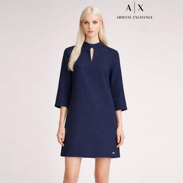Women Armani Exchange Dress Navy Polyester S