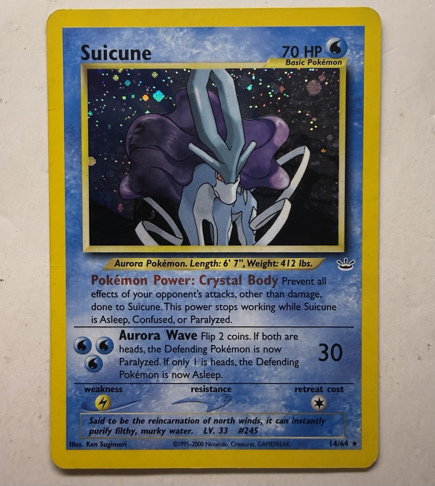 Suicune Neo Revelation Holo Pokemon TCG Card 14/64 Unlimited Rare LP Condition