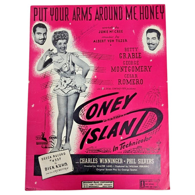 Put Your Arms Around Me Honey Sheet Music 1937 Piano Chords Betty Grable Tilzer