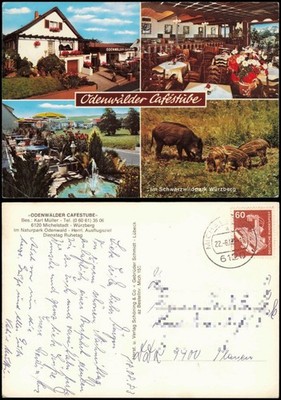 Postcard Michelstadt Odenwalder cafestube-Würzberg 1983