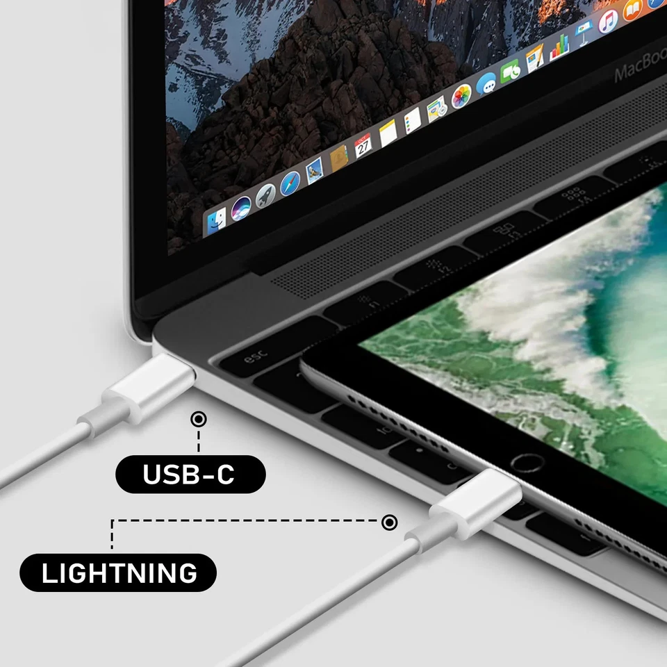 Apple Câble Original USB-C vers Lightning 2m – Charge Rapide iPhone iPad – Neuf - Photo 3/4