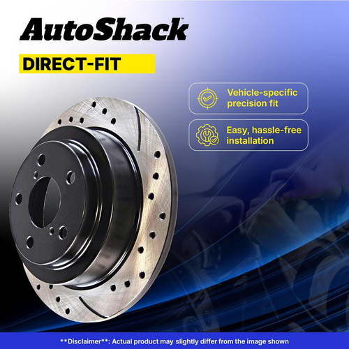 Autoshack Front Drilled & Slotted Brake Rotors | for 2004-2013 Mazda 3 2010-201 - Picture 4 of 7