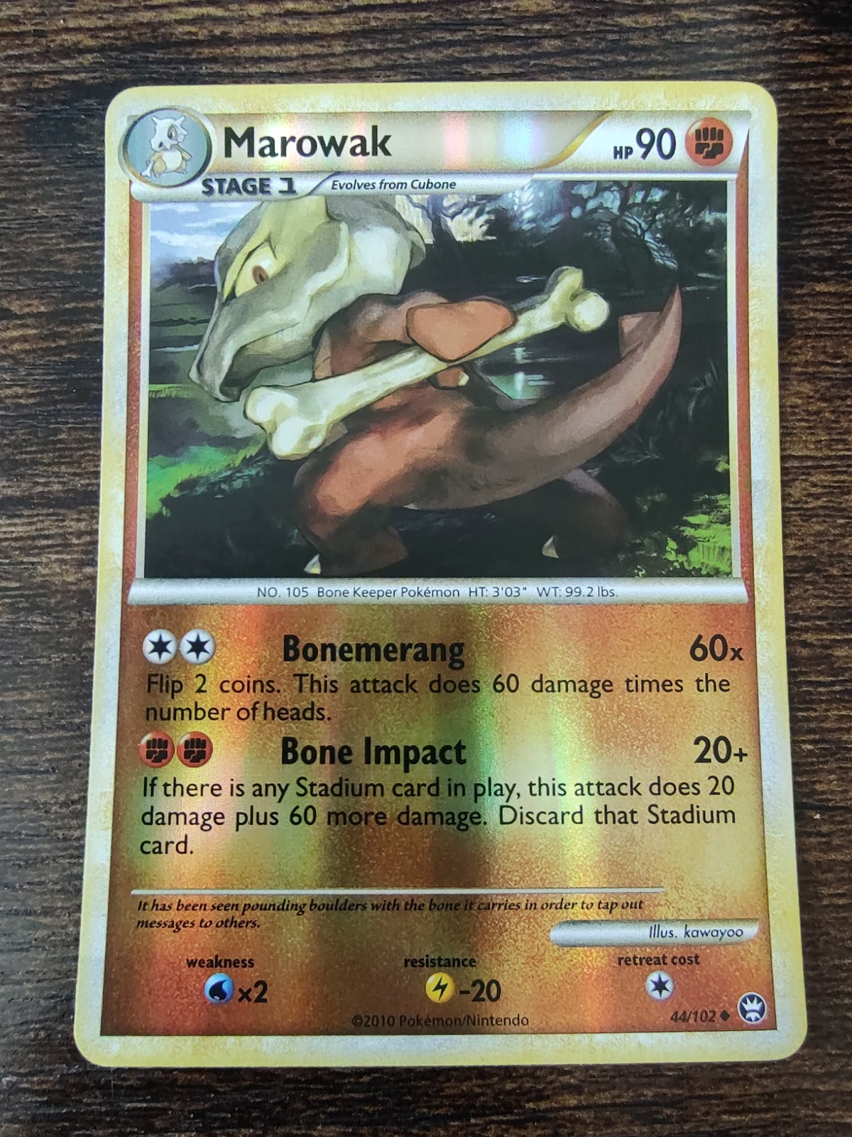 Pokemon Marowak 44/102 HeartGold & Soulsilver Triumphant Reverse Holo