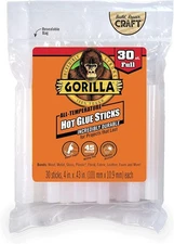 Gorilla 3033002 Hot Glue Sticks 4 in. Full Size, 30Count (6 Pack)