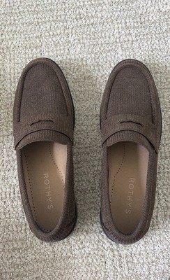 Rothy's Penny Loafer Flats Brown Knit Textile  Bistro   US 7.5 EU 37.5