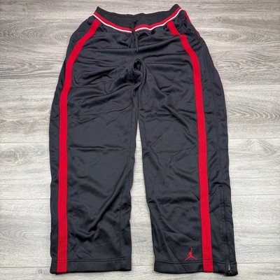 Jordan Pants Menx XL Black Red Bred Loose Baggy Fit Zip Cuff Jumpman Vintage