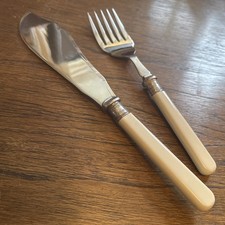 Vintage Silver Plated Serving Fish Knife And Fork Set - EPNS