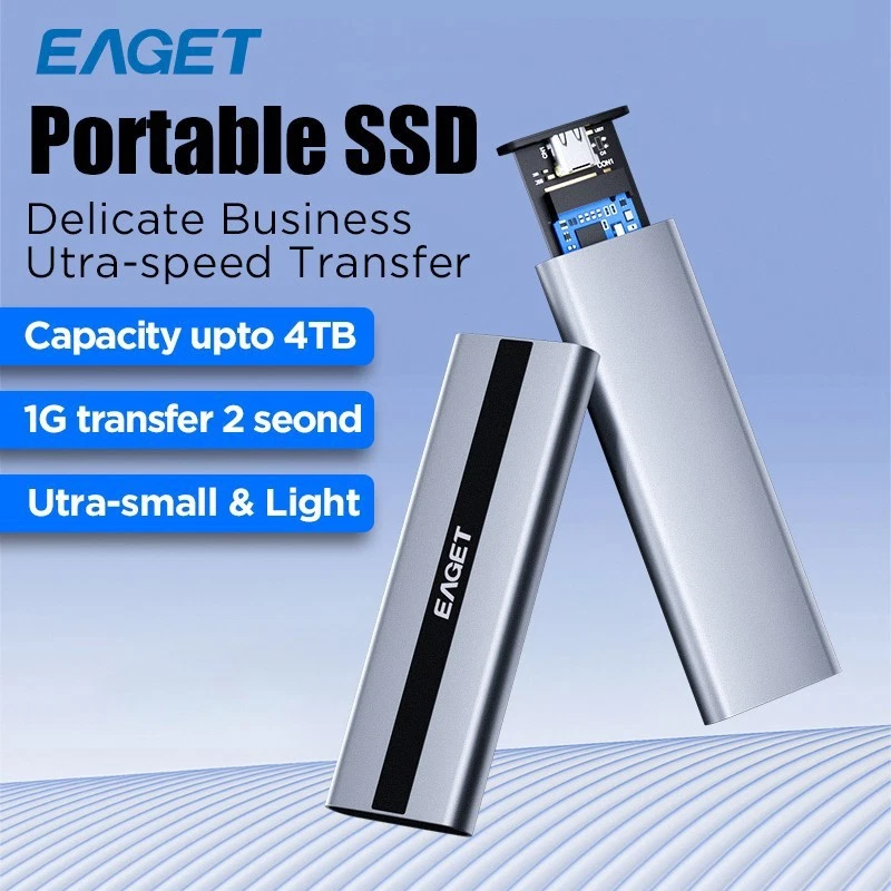 EAGET 512G-2TB External SSD 500MB/s USB 3.2 Gen 1 Type-C Solid State Drive PSSD - Image 2 of 4