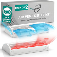 Air Vent Deflector with 6-Way Multi-Directional Airflow - 10X4", 2-Pack Heat Reg
