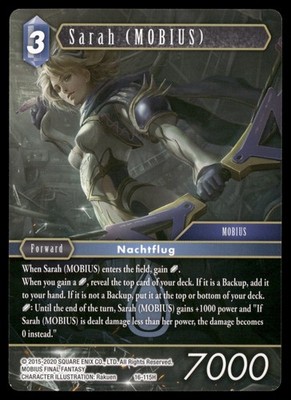 Sarah (MOBIUS) 16-115H Emissaries of Light NM Final Fantasy TCG