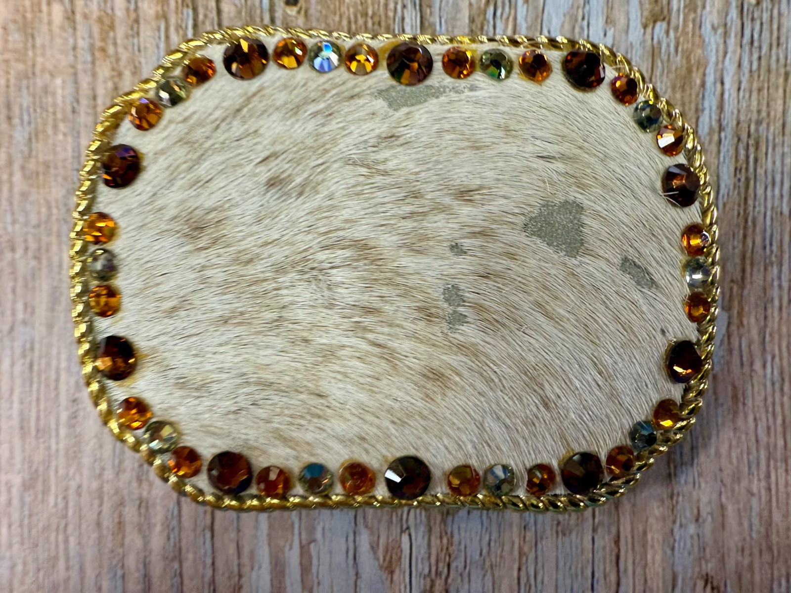 Multi-Colored Rhinestone Border Surrounding Cowhi… - image 15