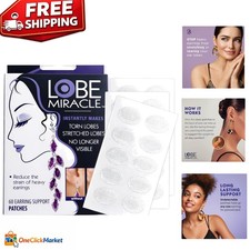 Clear Earring Support Patches - 60 Count for Enhanced Comfort  Lobe Protection