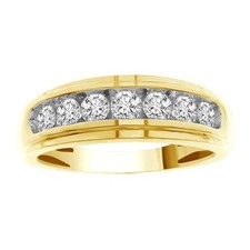 Men's 0.75ct Natural Round Diamond 10k Yellow Gold Band
