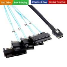 2Pack Mini-SAS to SAS-Cable: 1M SFF 8087 to SAS SFF-8087 to 4 SFF-8482 with S...