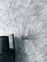 Newroom Vliestapete Silber PalmenbläTter Tropisch Modern Dschungel Wohnzimmer