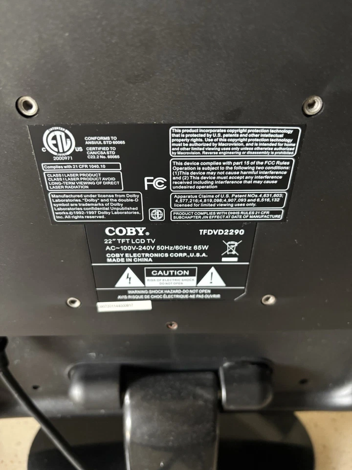 Coby TFDVD2290 22” 720p LCD TV/DVD Player RGB/RCA/VGA/HDMI S-Video Retro Gaming - Image 4 of 4