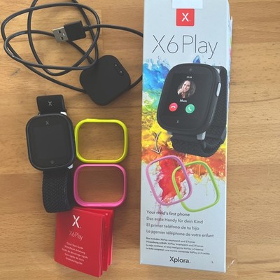 XPLORA X6 Play 2.Gen Schwarz Kindersmartwatch SOS GPS Smartwatch Neuwertig