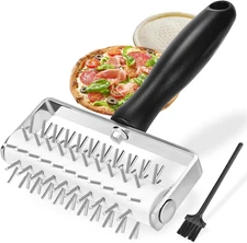 Pizza Dough Docker, Premium Dough Roller with Stainless Steel Spikes, Sturdy Piz