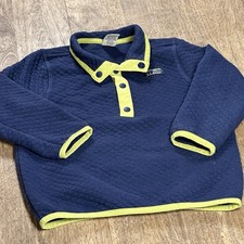 Vintage L.L. Bean Kids Quilted Snap Quarter Pullover Sweatshirt Size 3T