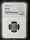 1943-S 1C  Lincoln Wheat One Cent NGC MS66   8699719-047