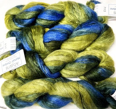 LAGOON 43g Skein 620yd Artyarns MOHAIR OMBRE 2-Ply 40% Silk 60%Mhr Yarn PATTERNS - Photo 1/4