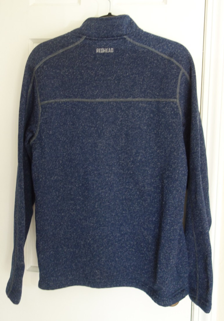 REDHEAD Blue / Heather Pull-over ¼ button sweater… - image 7
