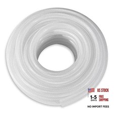 5/8" ID 50 ft Heavy Duty Braided Clear Hose Plastic Vinyl 5/8"ID 50 Feet