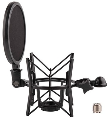 Microphone Shock Mount with Integrated Pop Shield for Rode Mics like K2, NT1-...