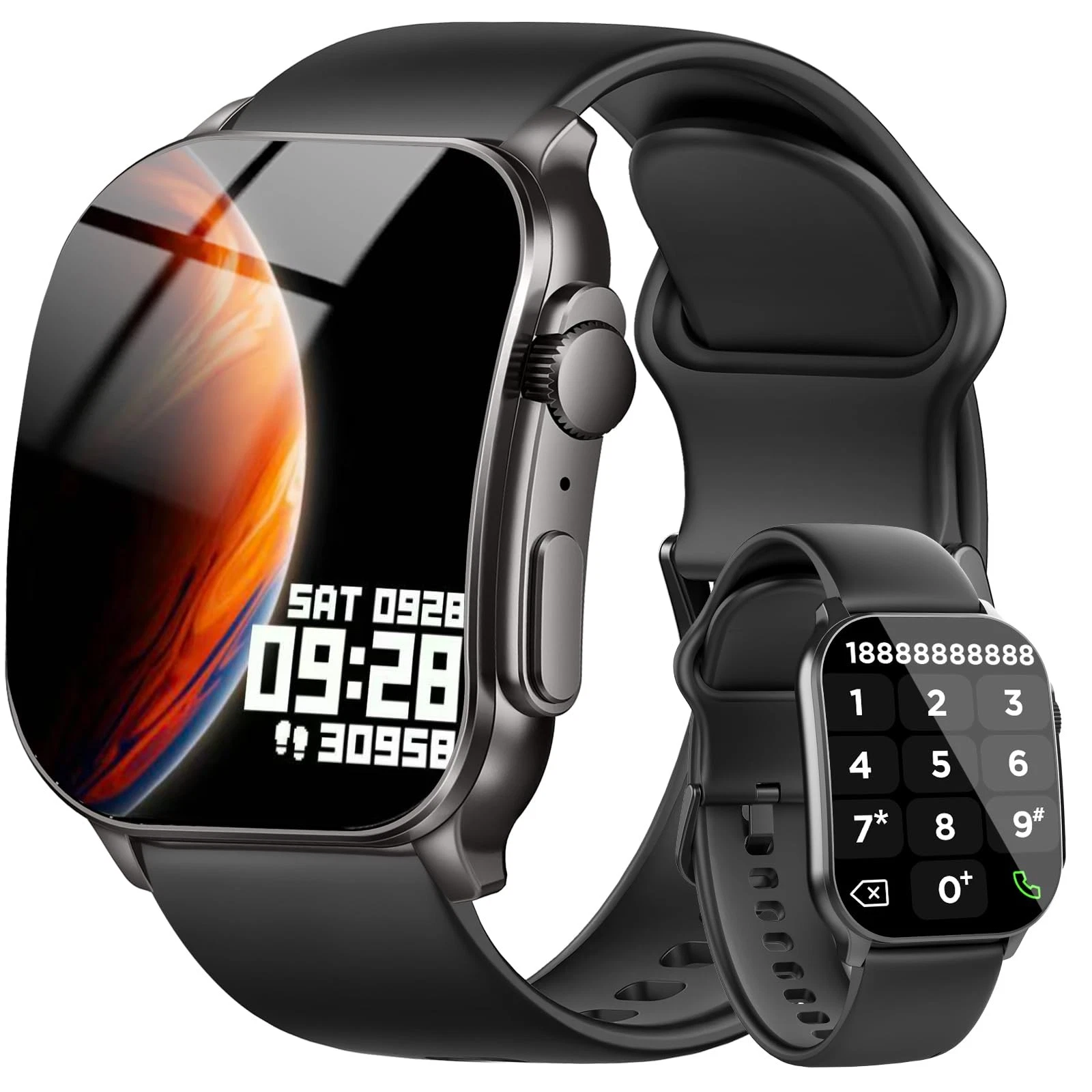 Smart Watch for Men, 2.01" AMOLED Curved Display Fitness Tracker with Answer/...