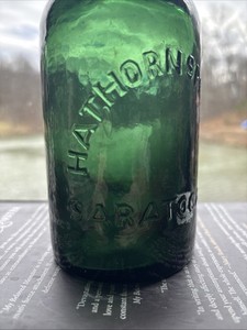 Antique Dark Green Hathorn Spring Saratoga NY Bottle