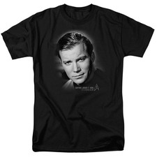 Star Trek - Captain Kirk Portrait - Adult Unisex Short Sleeve T-Shirt - Black