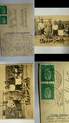 altes Foto,Briefmarke 5 Pf Dt Reich, Berlin Stempel Fußball Sport Mode Wuppertal
