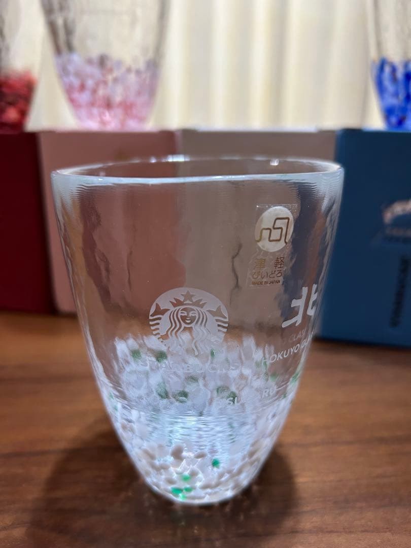 Tsugaru Vidro Aomori Starbucks Coffee Glass 9oz JIMOTO made in