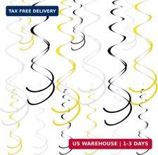 Colorful Ceiling Swirl Foil Decorations Hanging Plastic Streamer Themed Swirl Pa