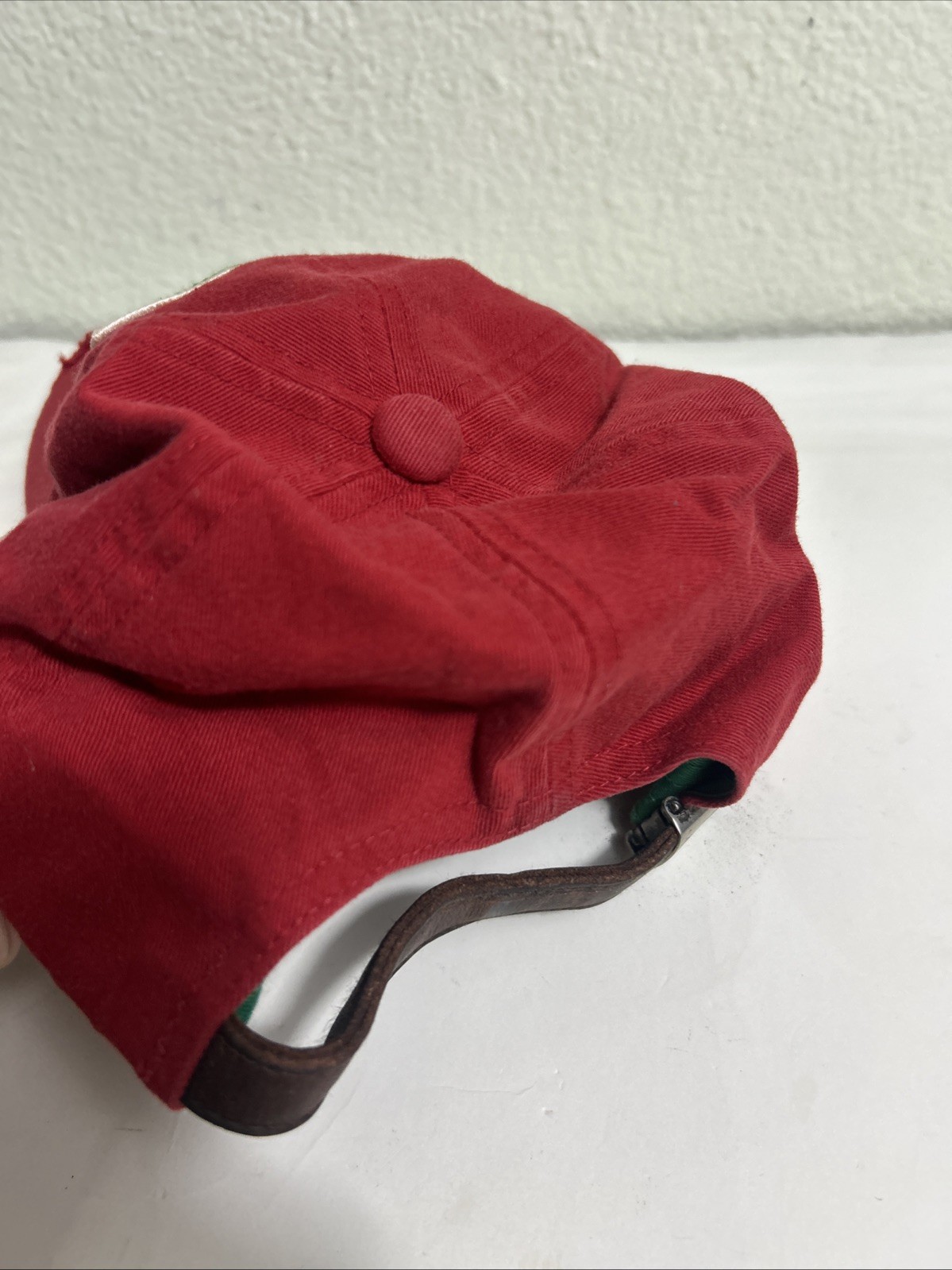 American Eagle Strapback Baseball Cap Red Distres… - image 9