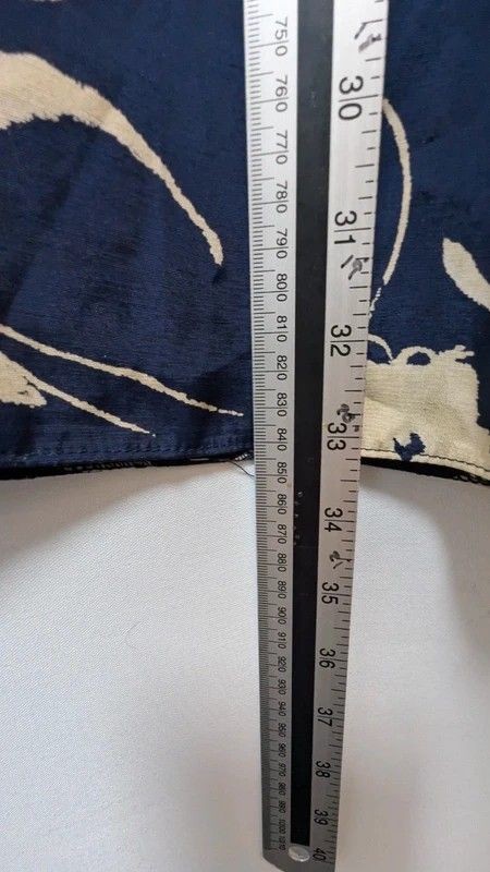 Vintage Berkertex Navy Cream Floral Midi Skirt Elastic Waist 90s image 4