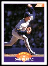 Dan Plesac 1989 Score #320 Milwaukee Brewers MLB READ FREE SHIPPING AutographDen