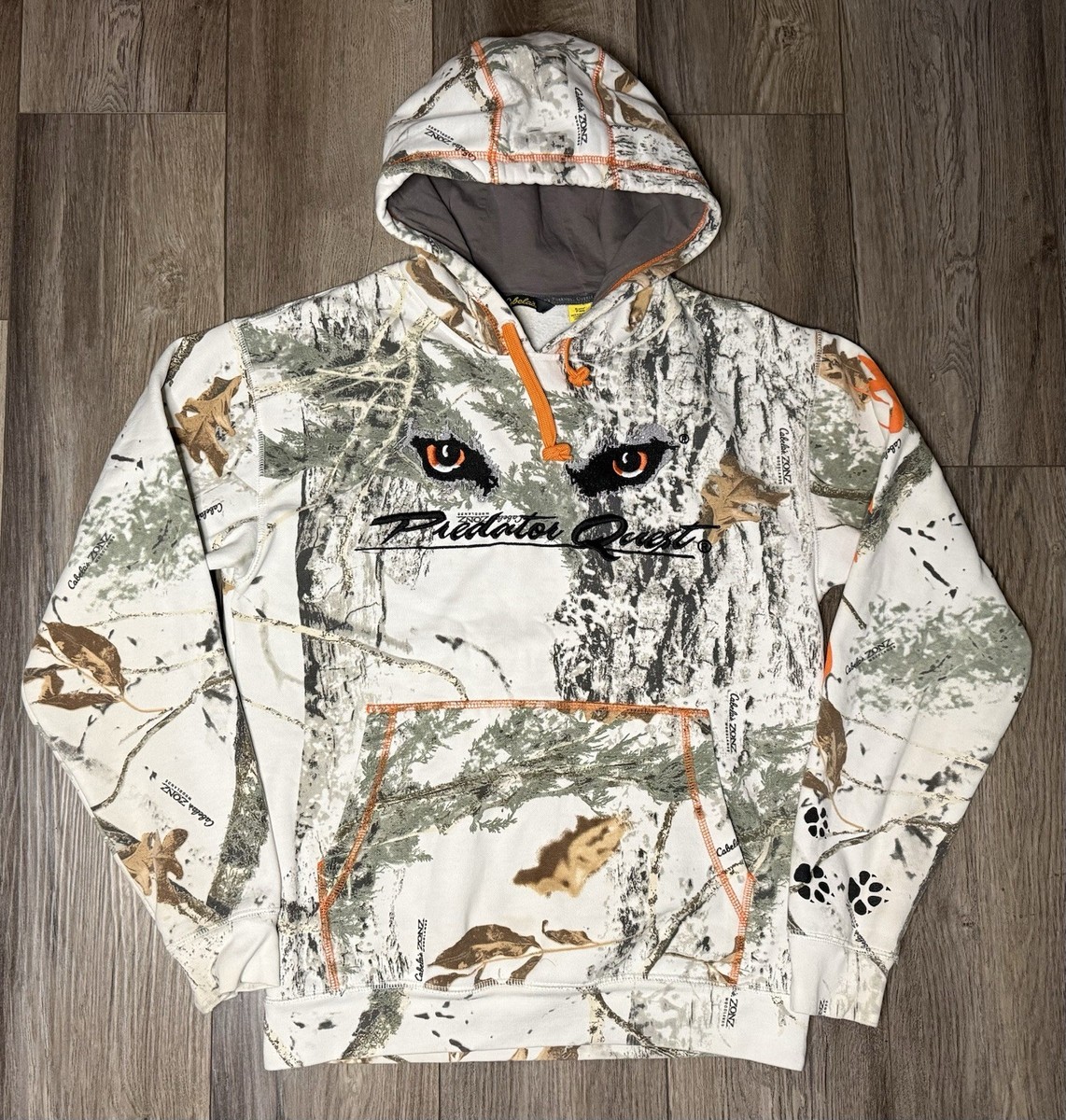 Vintage Cabelas Hoodie Mens S Camo Western Zonz Sweatshirt