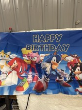 Sonic Hedgehog Happy Birthday Party Banner 5x3