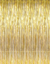 3.2 Ft X 9.8 Ft Metallic Tinsel Foil Fringe Curtains,Party Streamer Backdrop for