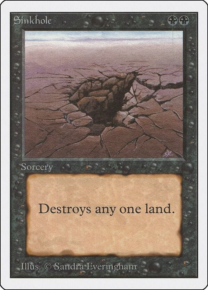 Slightly Played, English - 1 x MTG Sinkhole Unlimited Edition