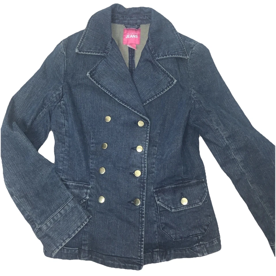 Chaqueta Blazer The Limited Denim Doble Pecho Mujer Medio Azul Lavado Oscuro Foto 4 de 4