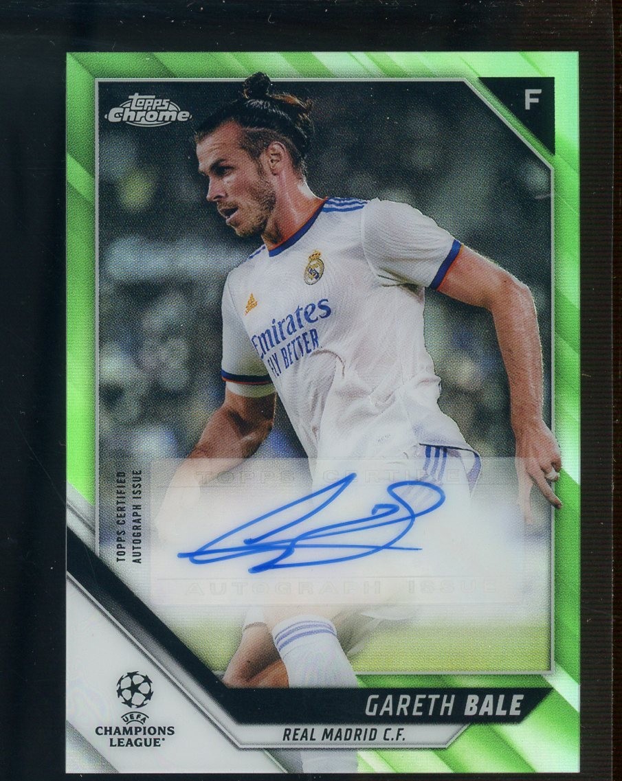 2021-22 Topps Chrome UCL Soccer Green Refractor Gareth Bale AUTO 6/99