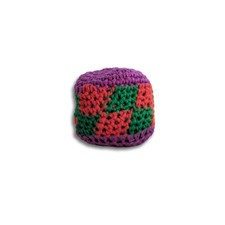 Checkered Crochet Hacky Bag Sack 2in Acrylic Sealed Liner Economy Footbag