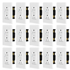 15 Pack 20Amp Tamper Resistant GFCI Outlet Receptacles w/LED Indicator Wallplate