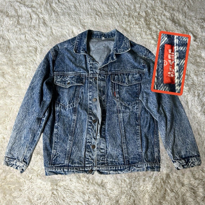 RARE 1980 s Levi's  BIG E  Herren Jeansjacke Denim Blau Gr. S 