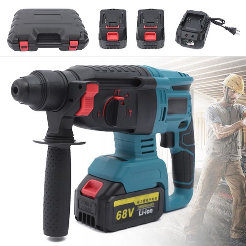Electric Rotary Demolition Jack Hammer Cordless Hammer Drill +2 Battery 68V